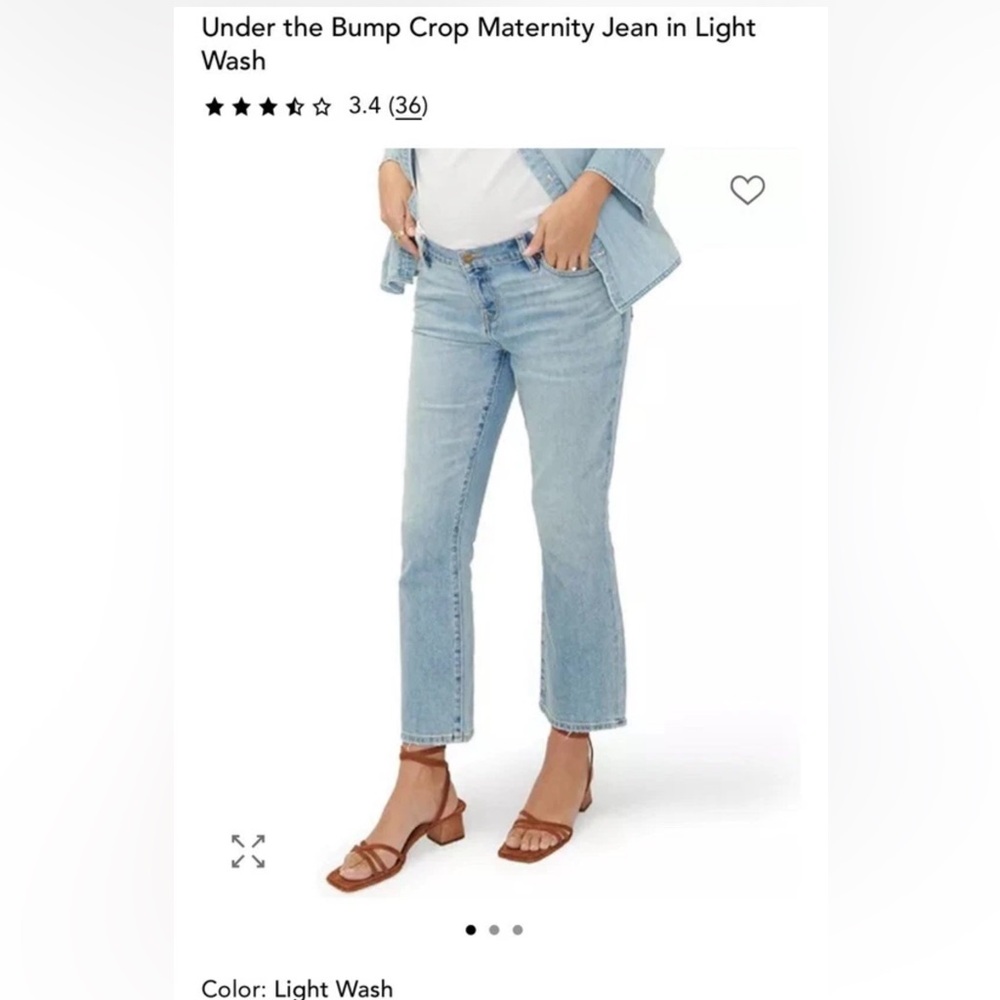 Hatch maternity jeans 27 crop underbelly kick flare light wash EUC